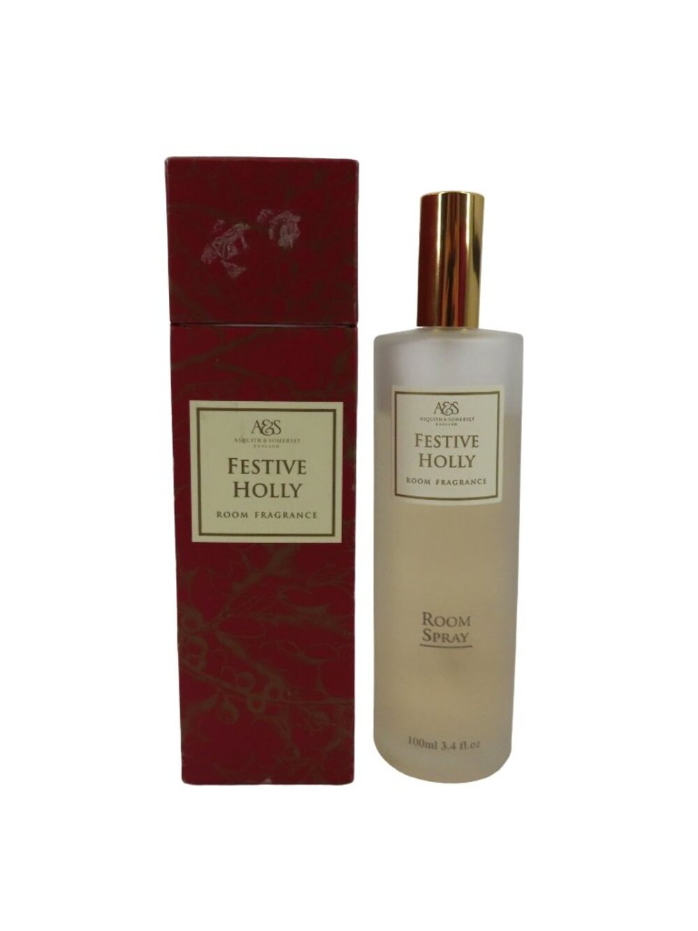 Asquith & Somerset Festive Holly Room Fragrance Used 85% Full Christmas Holiday